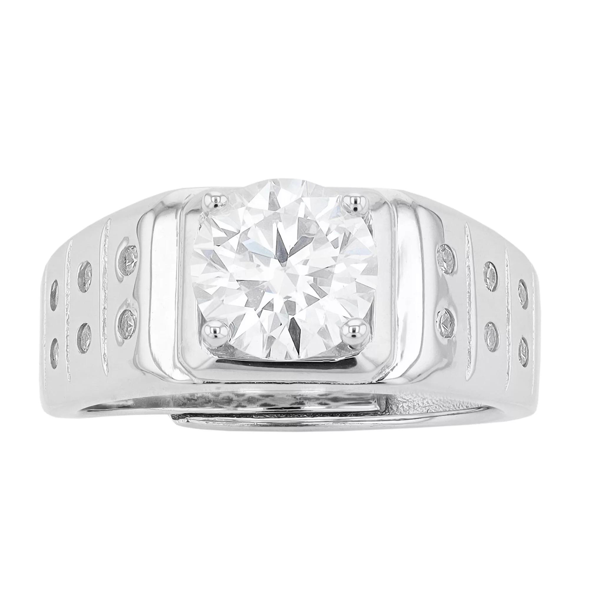 Stella Valentino Sterling Silver Lab Created Moissanite Adjustable Ring, Womens Product Image