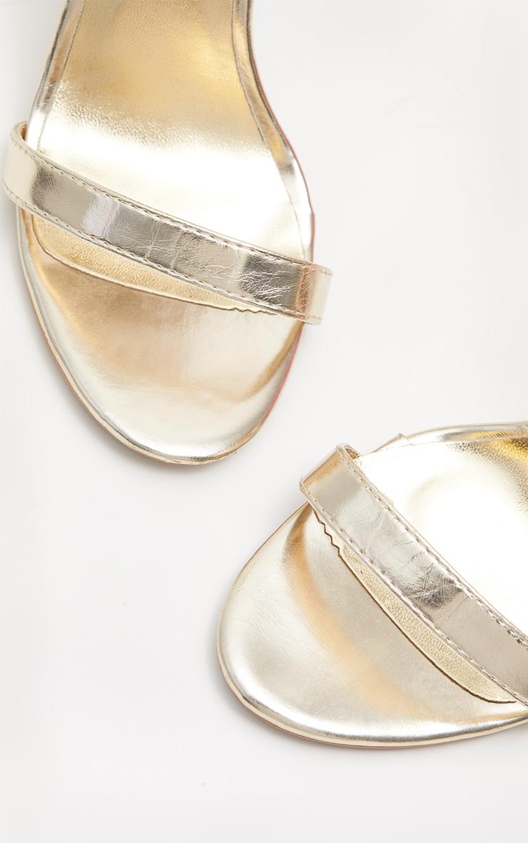 Clover Gold Metallic Heeled Strappy Sandal Product Image