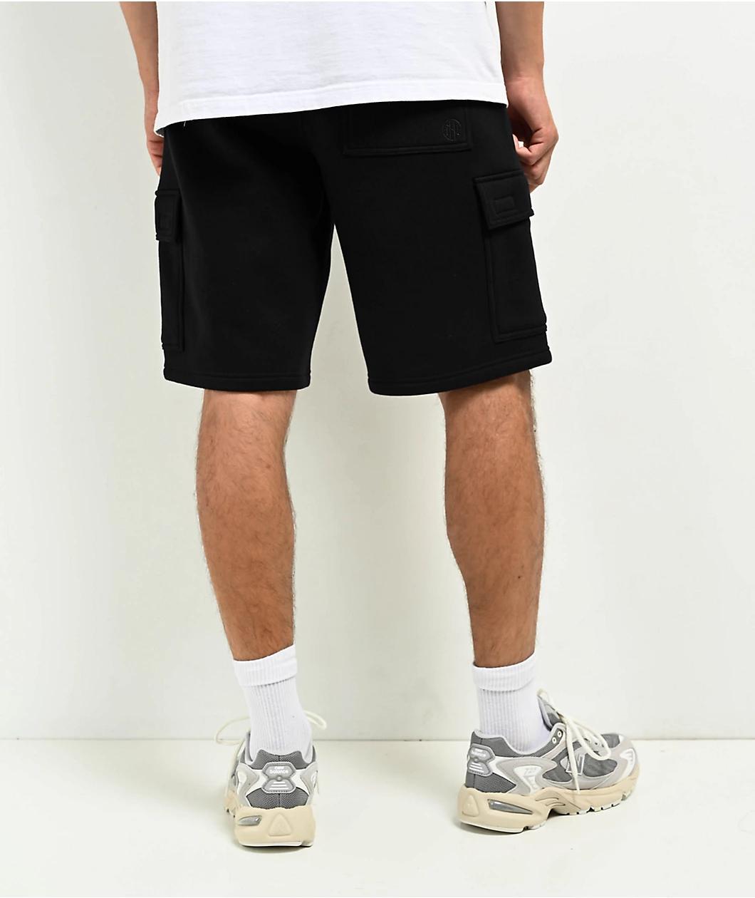 Ninth Hall Fundamentals Black Cargo Skate Sweat Shorts Product Image