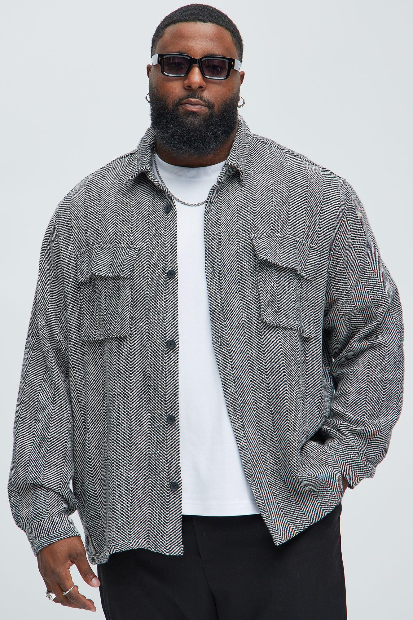 Keystone Herringbone Button Up Shirt - Black/combo Product Image