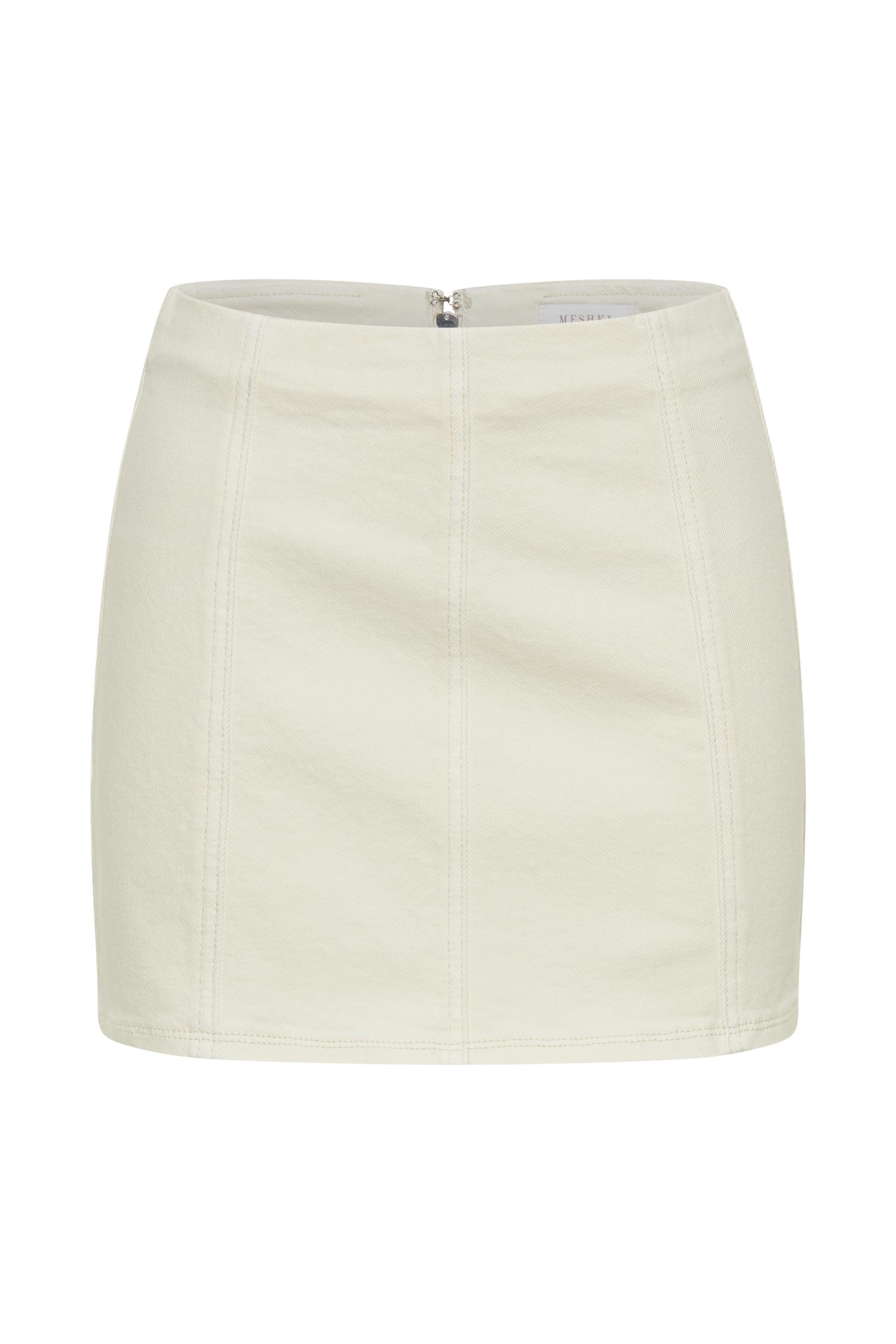 Hollis Denim Mini Skirt - Ecru Product Image