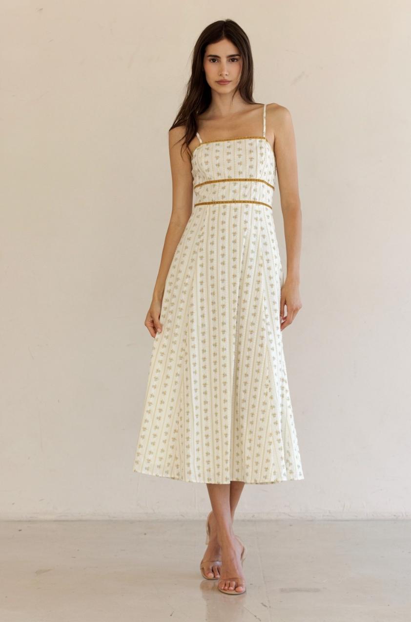 Floral Striped Midi Dress Product Image