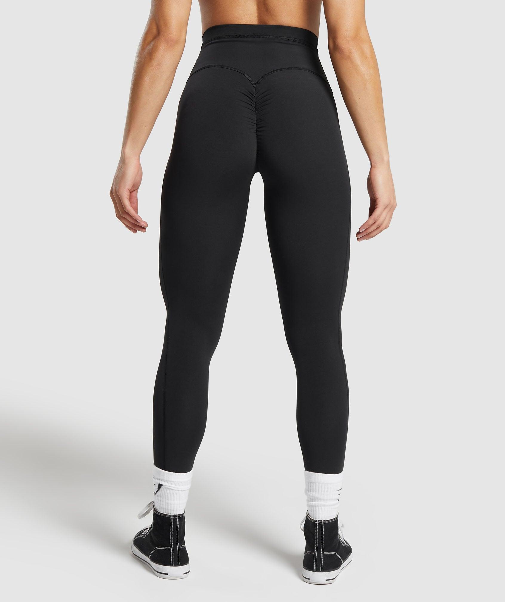 Gymshark Mesh Waistband Leggings - Black Female Product Image