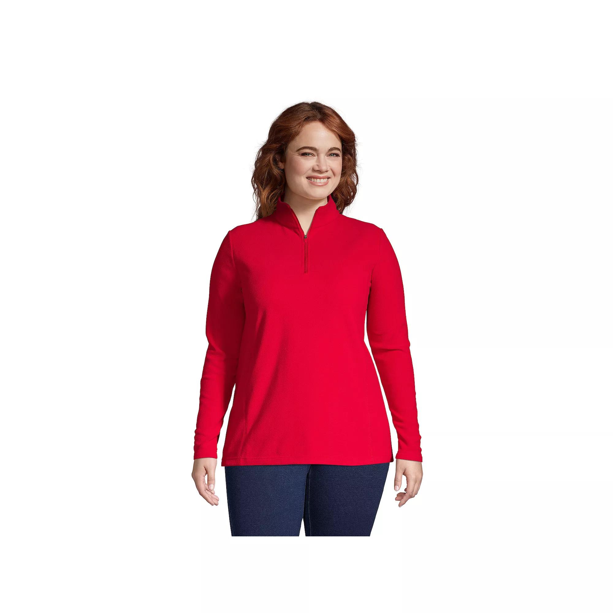 Women's Lands' End Quarter-Zip Fleece Pullover,  Product Image