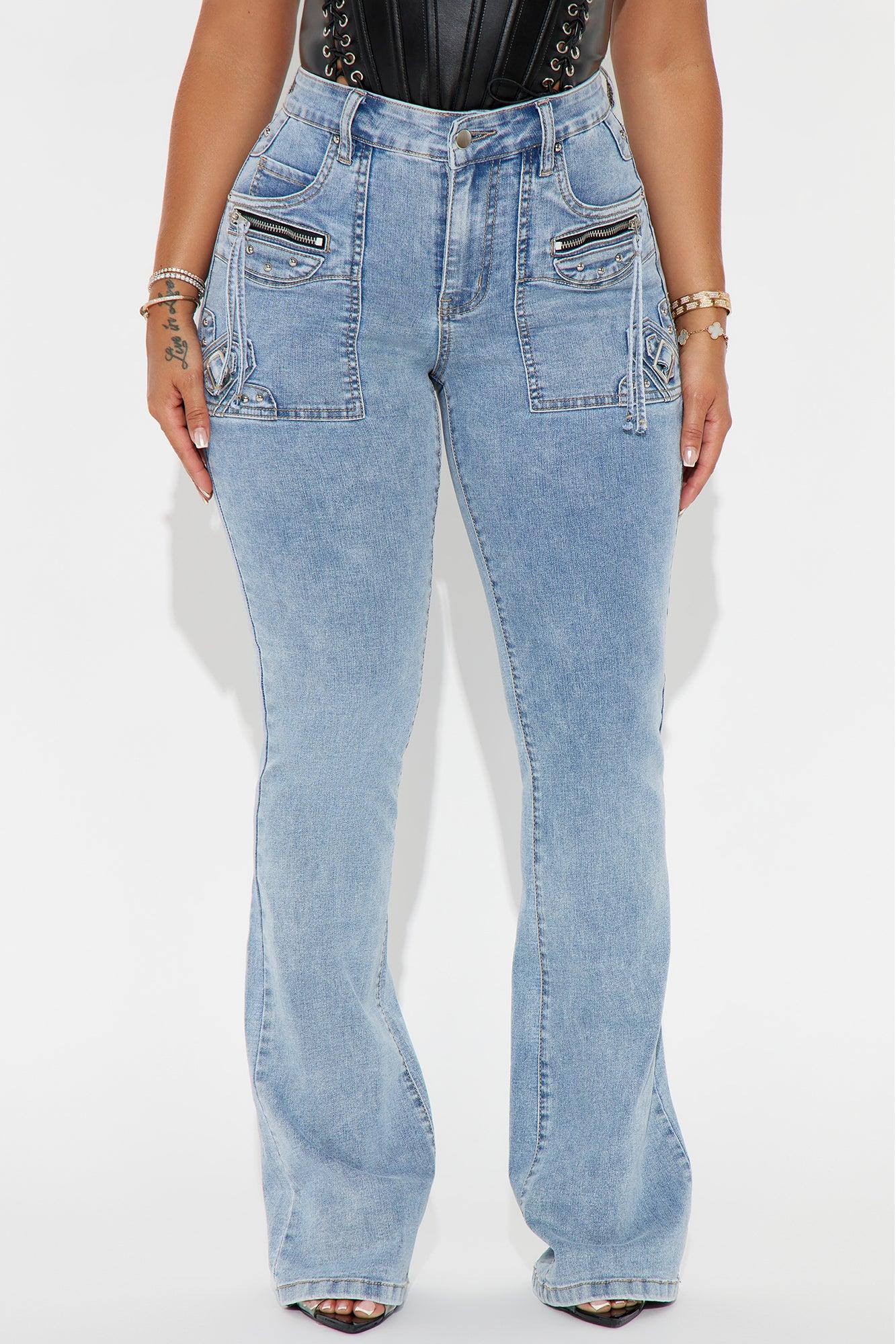 Get Through It Stretch Bootcut Jeans - Light Wash Product Image