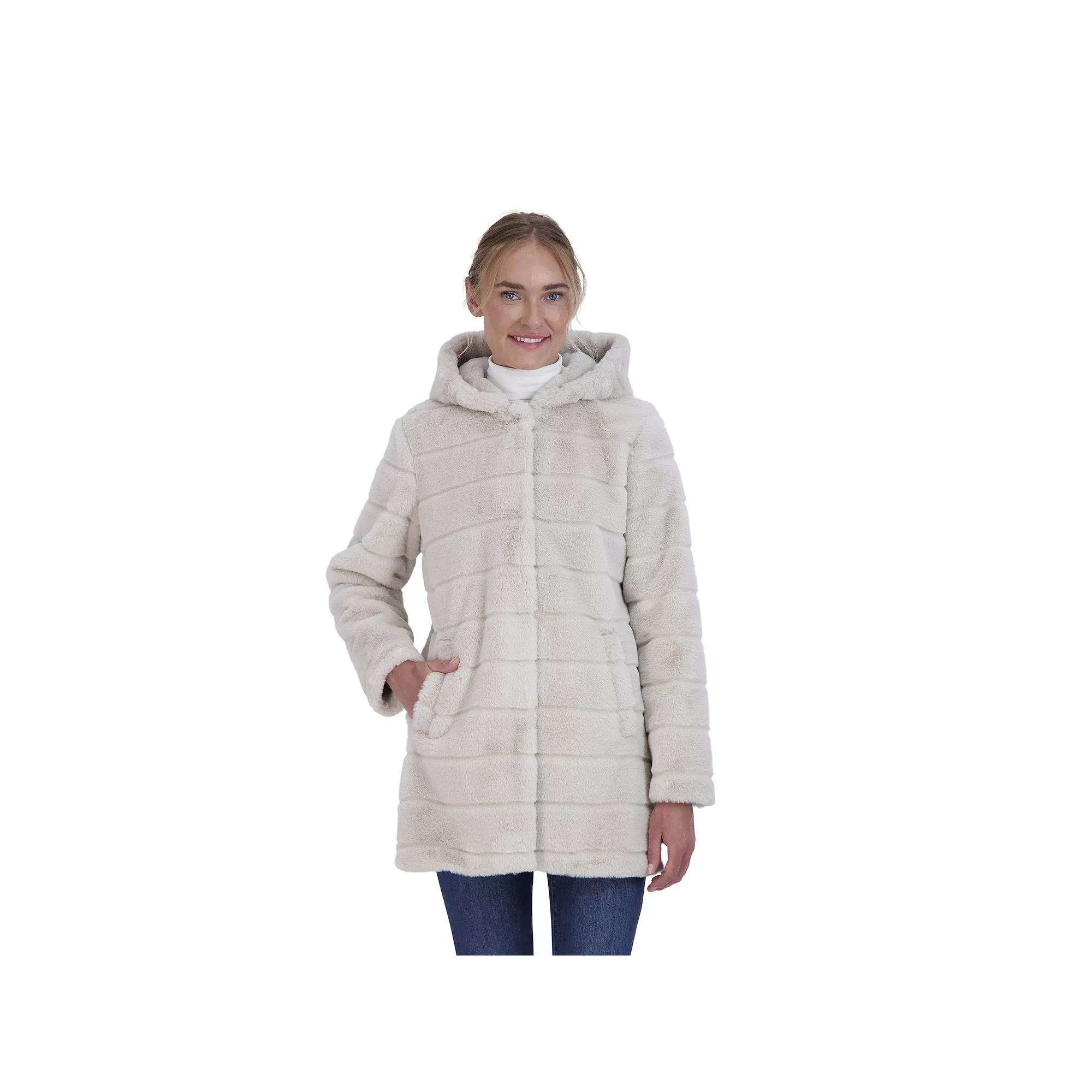 Women's Sebby Collection Hooded Reversible Faux-Fur Coat,  Product Image
