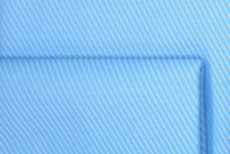 Aqua Pin Striped Dress Shirt Set with Tie and Handkerchief Product Image