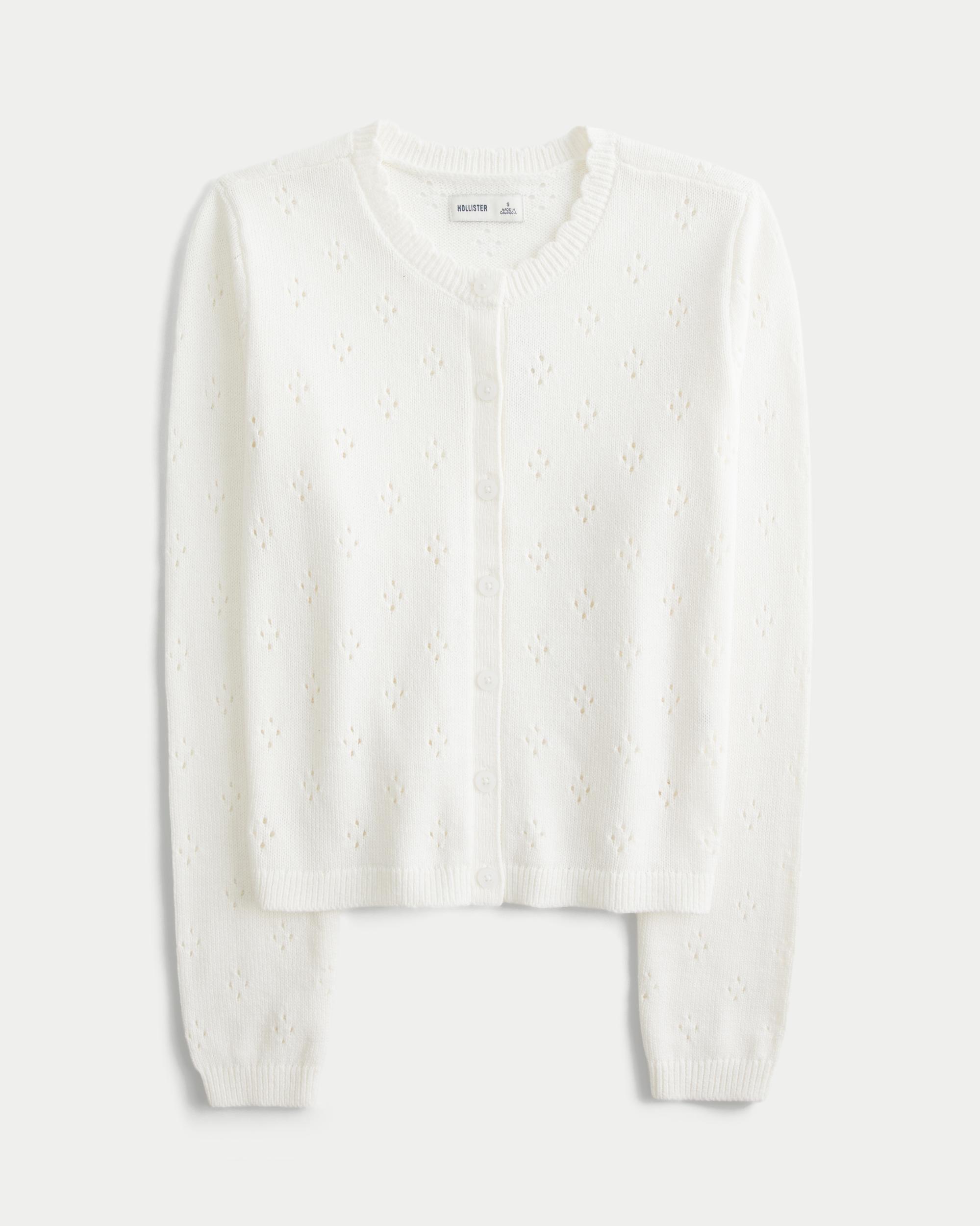 Eyelet Crew Cardigan Product Image