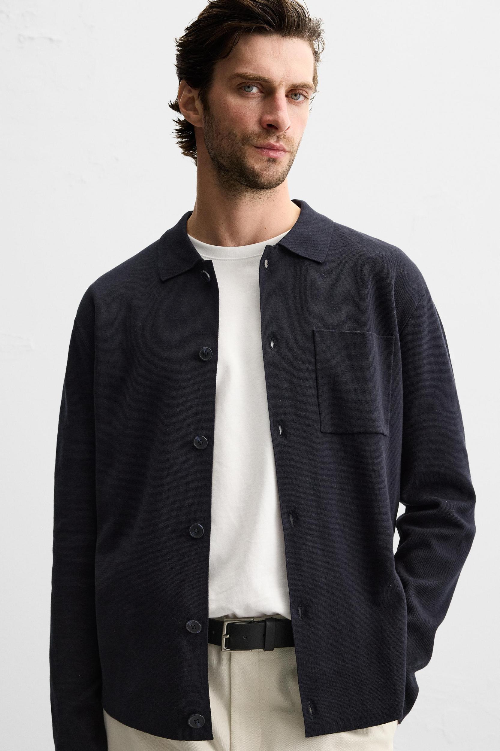 POCKETED COTTON CARDIGAN Product Image