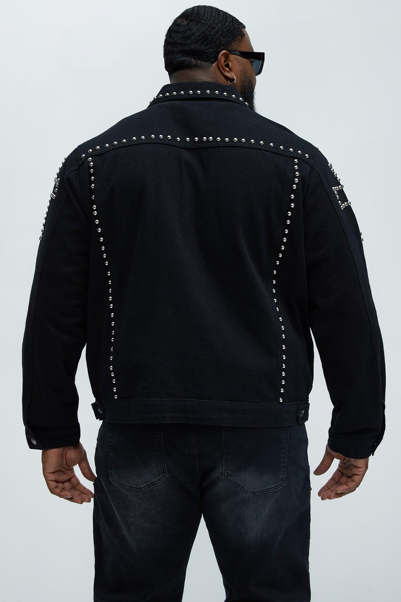 Rider Studded Trucker Jacket - Black Product Image