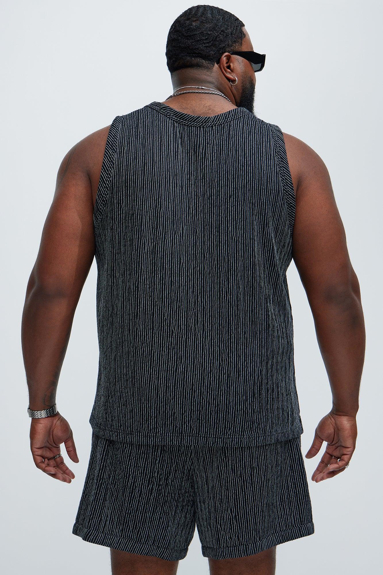 Neil Textured Tank - Black/White Product Image