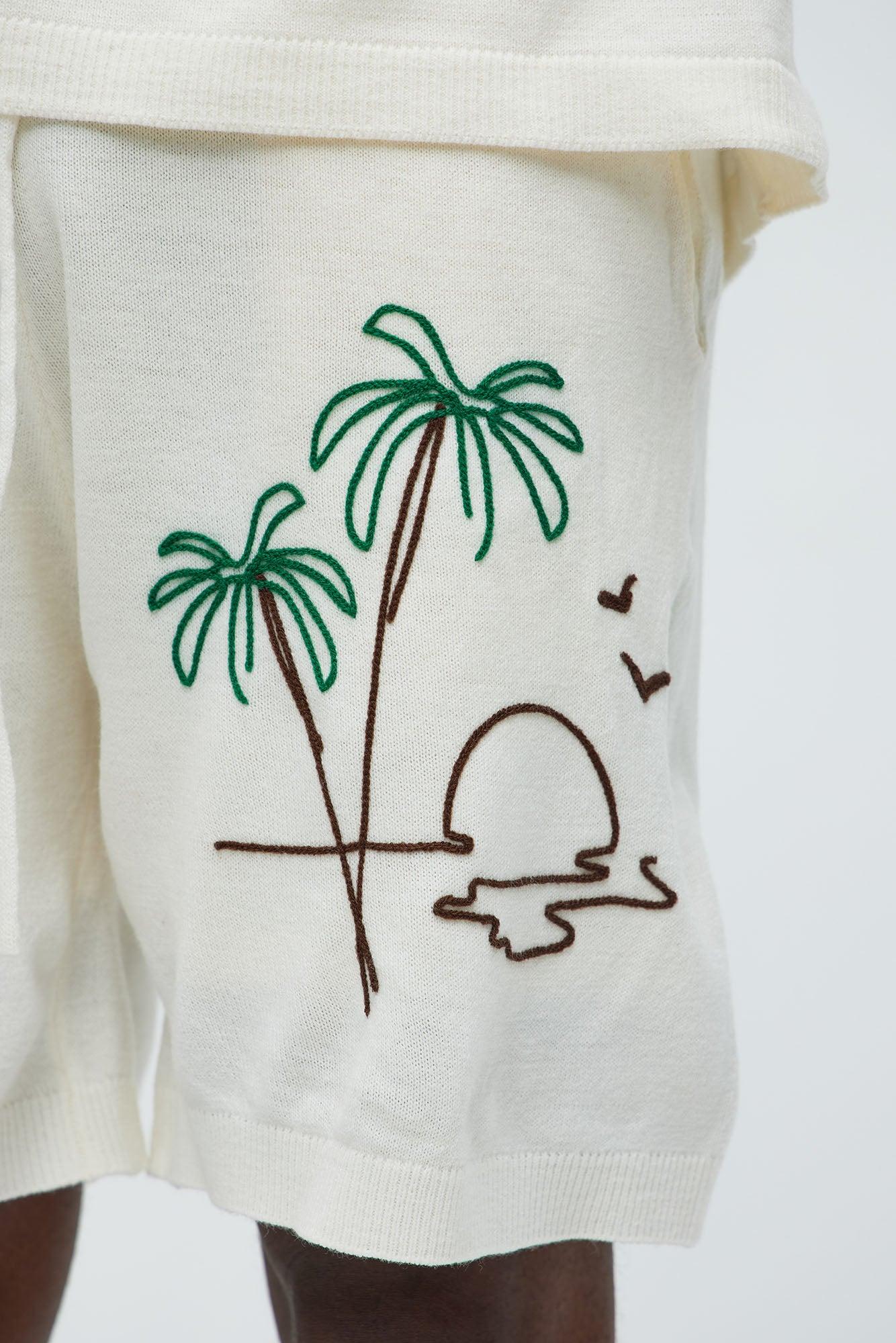 Ashton Knitted Shorts - Cream Product Image