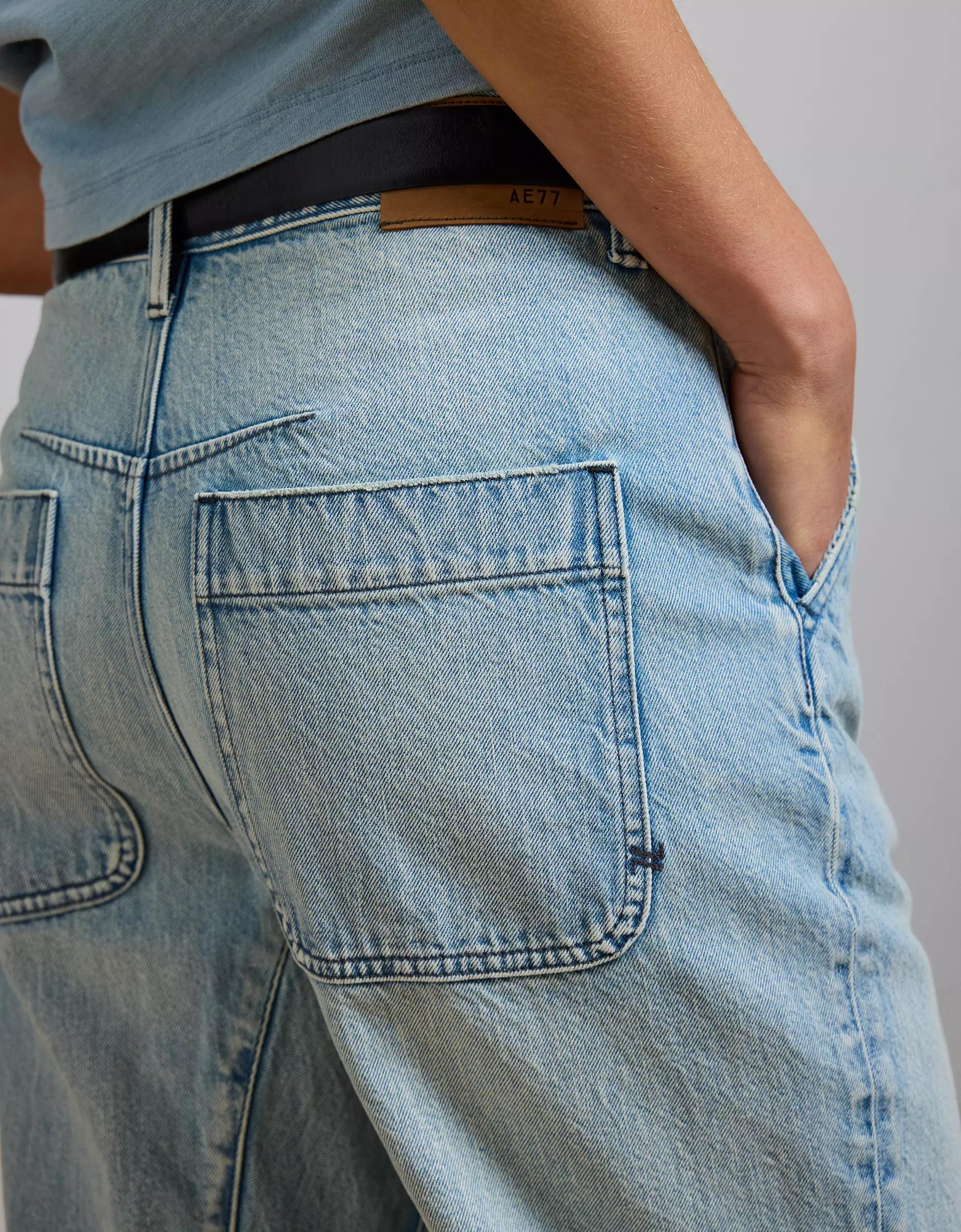 AE77 Premium Pleated Barrel Jean Product Image