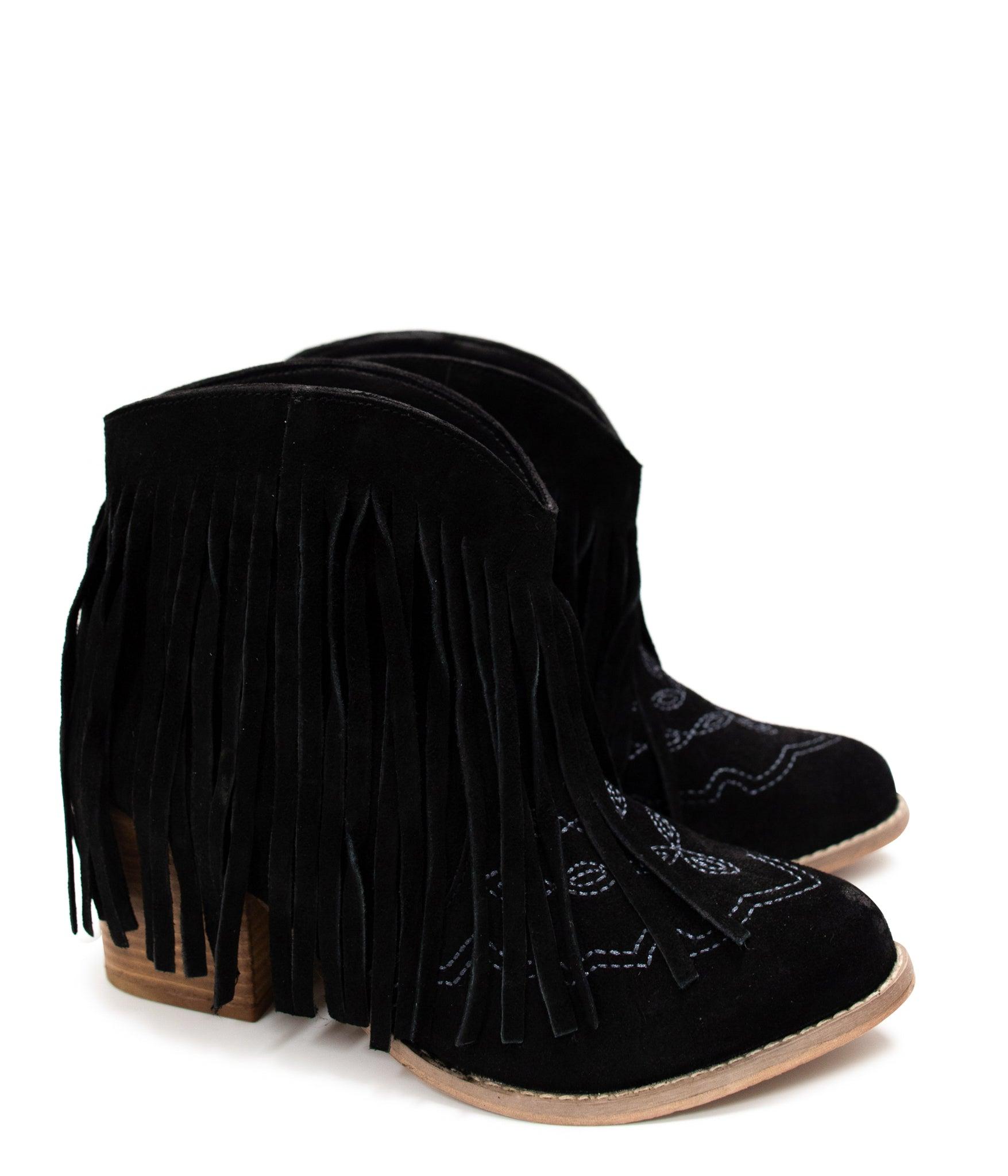 Amos Fringe Ankle Bootie in Tan Suede (Online Exclusive) Product Image