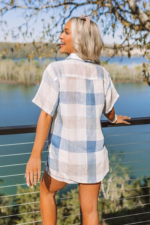 Upper East Oasis Linen Button Up Product Image