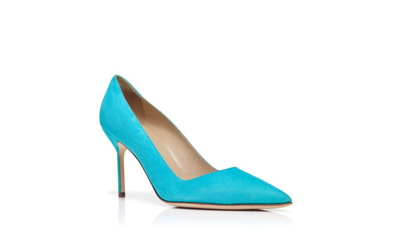 BB Blue Suede Pointed Toe Pumps Product Image