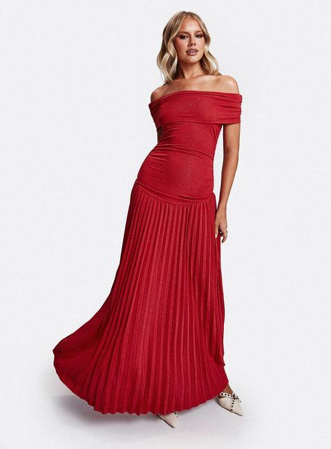 Field Of Dreams Maxi Dress Crimson Product Image