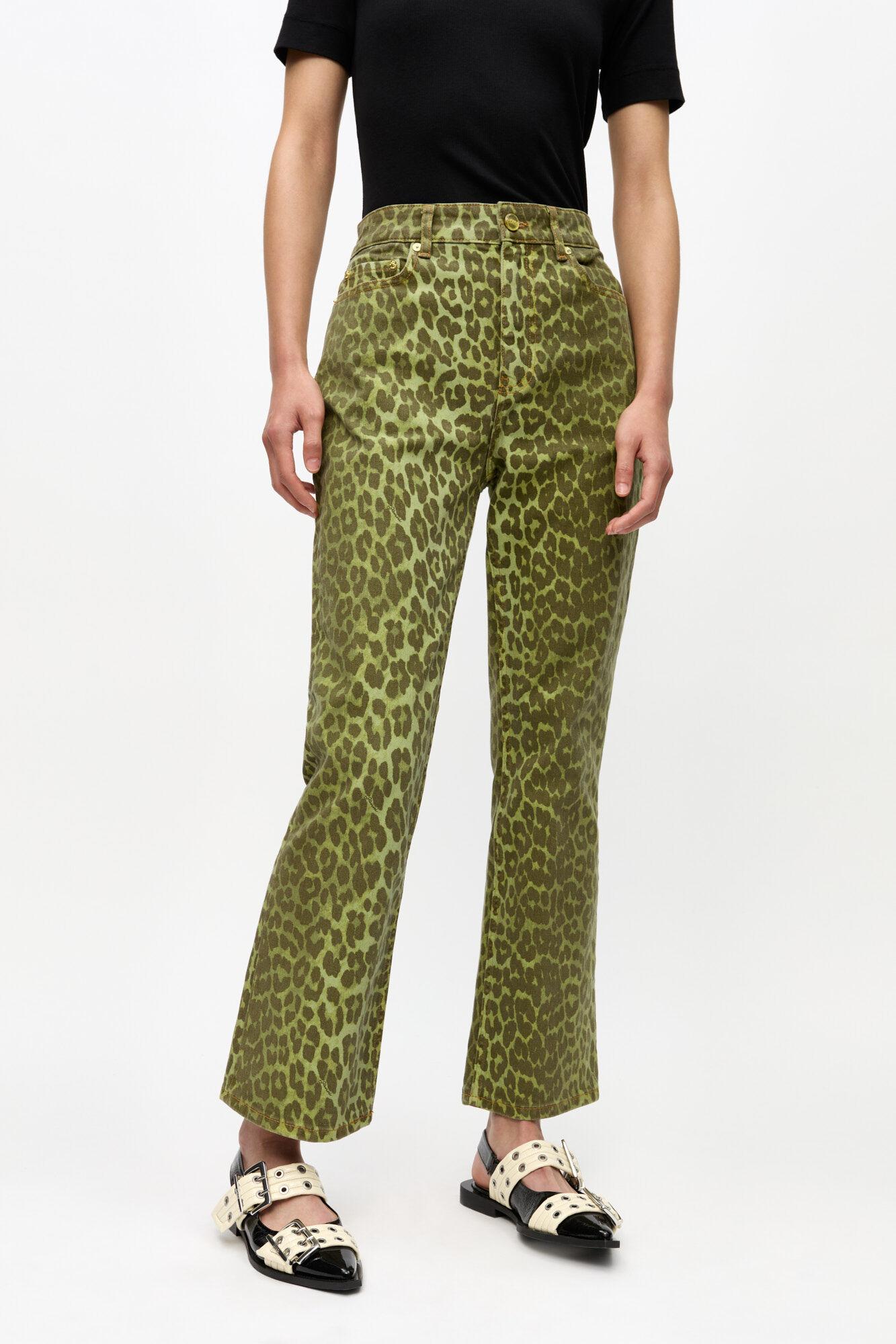 Green Leopard Betzy Jeans Product Image