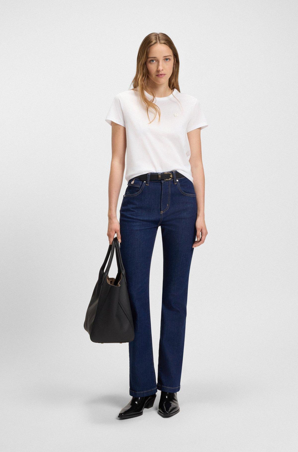 Slim-fit mercerized-cotton T-shirt with Double B monogram Product Image