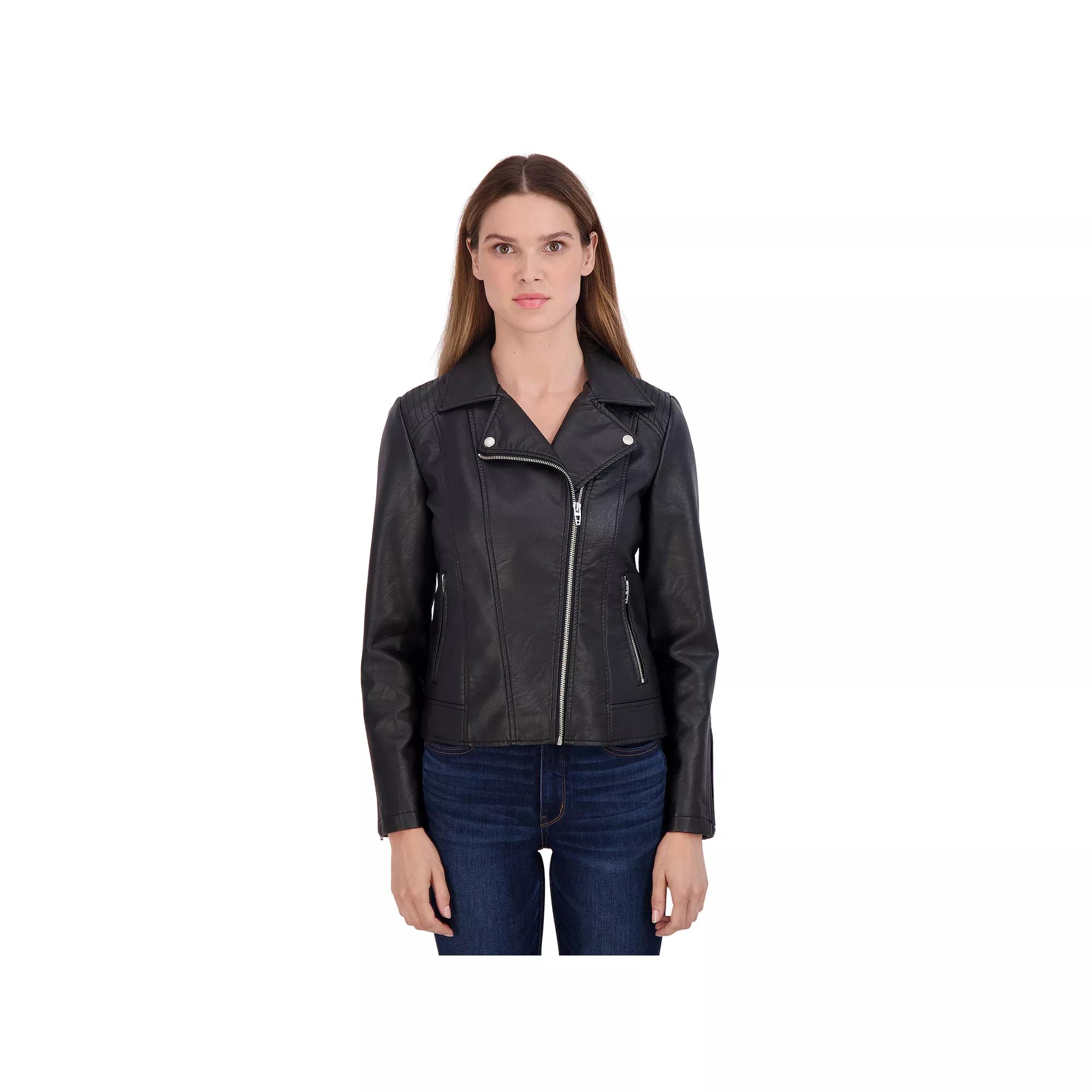 Women's Sebby Collection Faux-Leather Moto Jacket,  Product Image