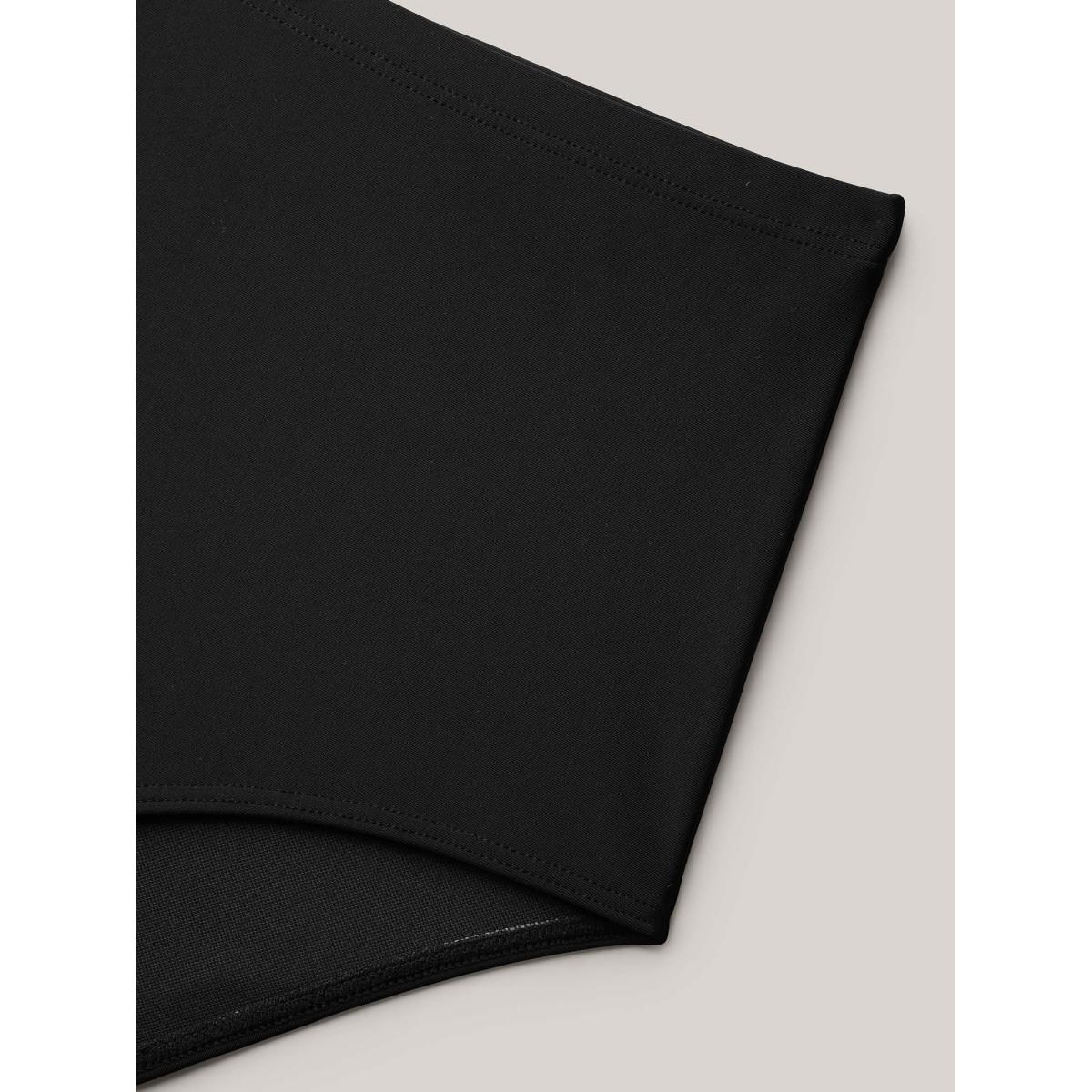 Plus Size Tropical Print Adjusable Drawstring One-Piece Swimsuit Women's Swimwear Black Beach Bodycon U-neck High stretch Curve Swim Dresses BloomChic 12/L Product Image