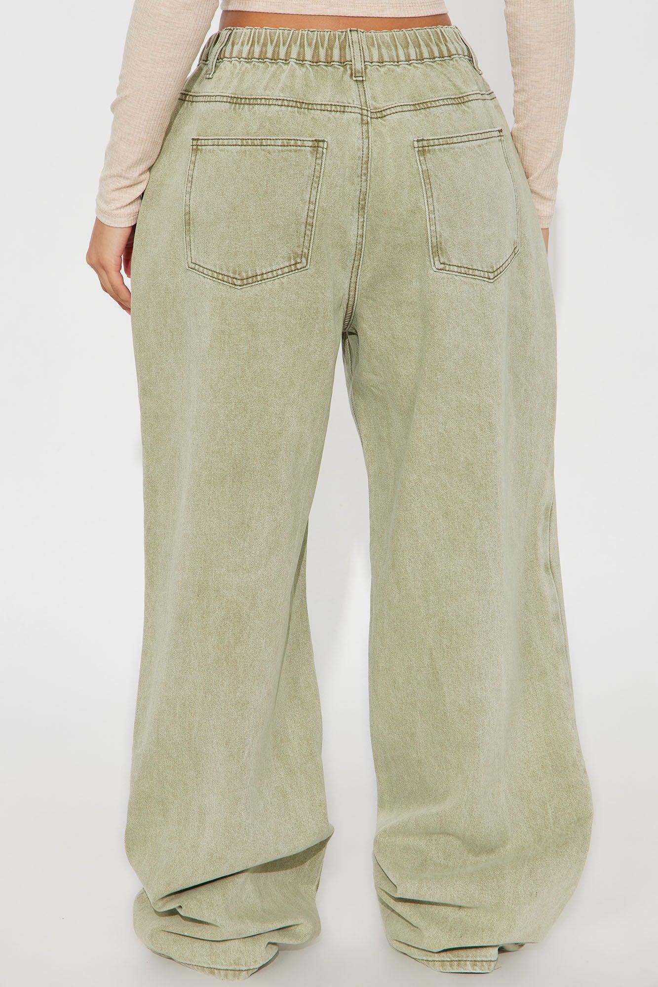 Remi Wide Leg Jogger - Olive Female Product Image
