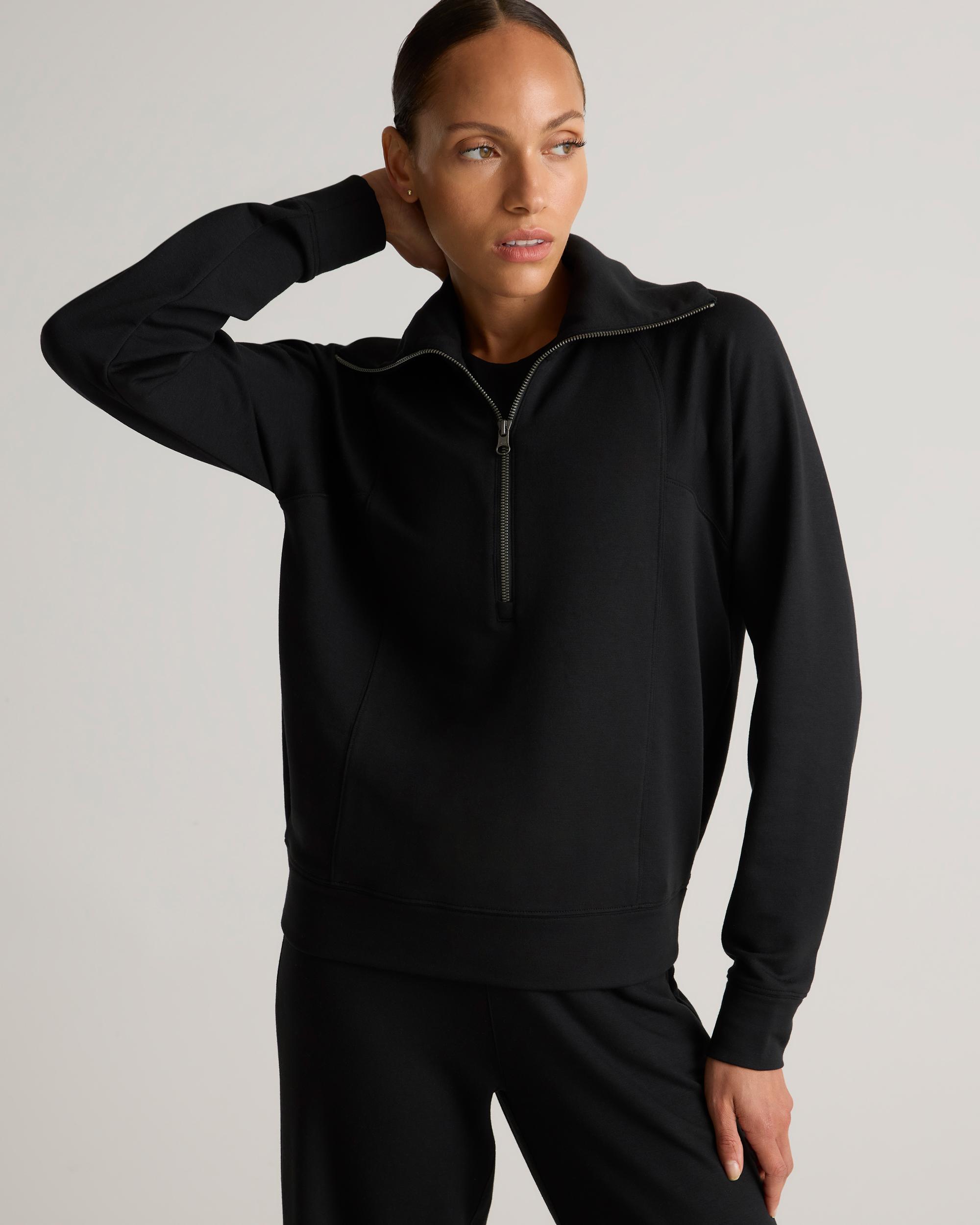 Quince | Women's SuperSoft Fleece Half Zip Lenzing Modal Product Image
