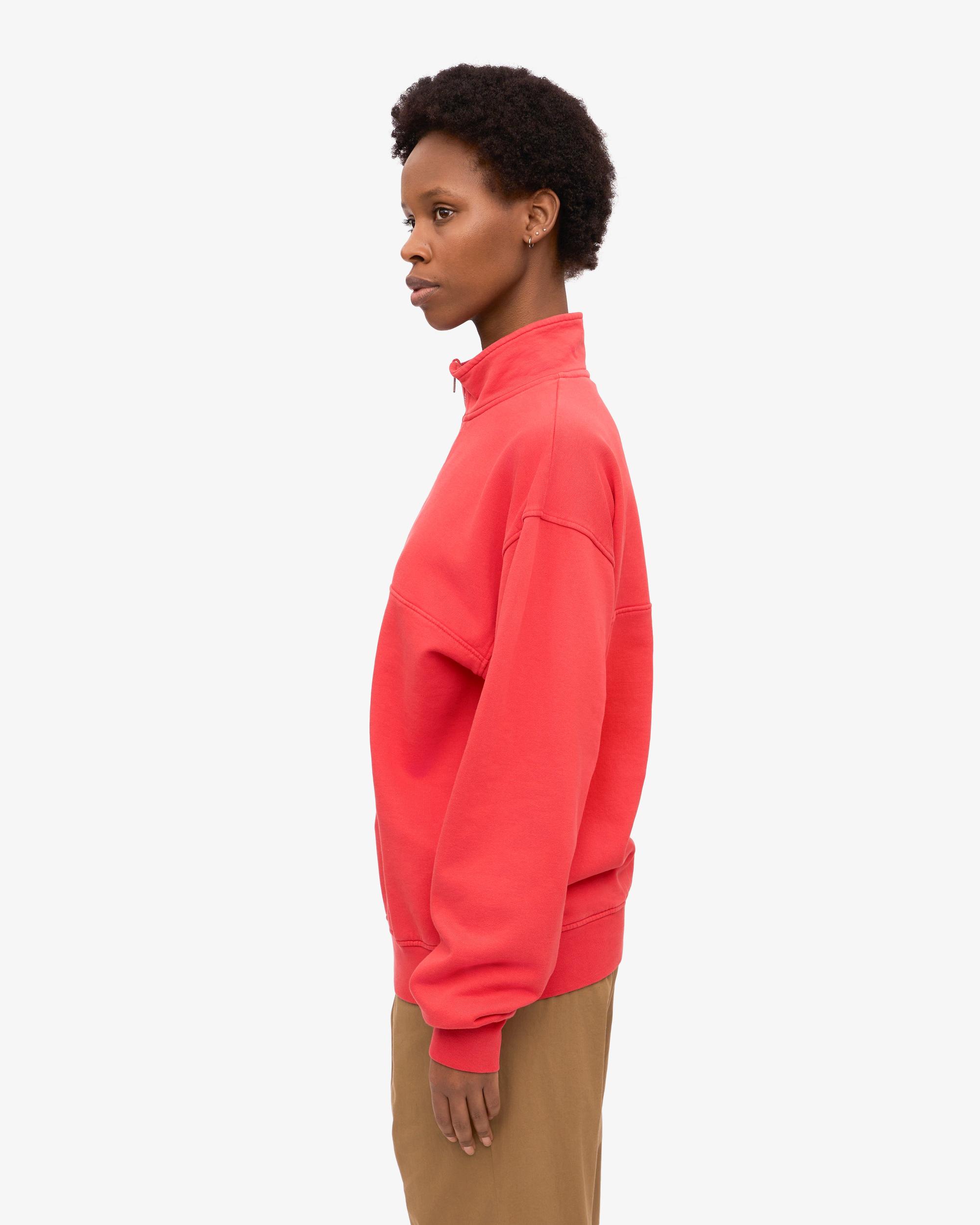 Organic Quarter Zip - Red Tangerine Product Image