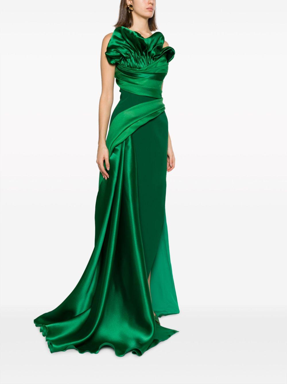 draped strapless gown  Product Image