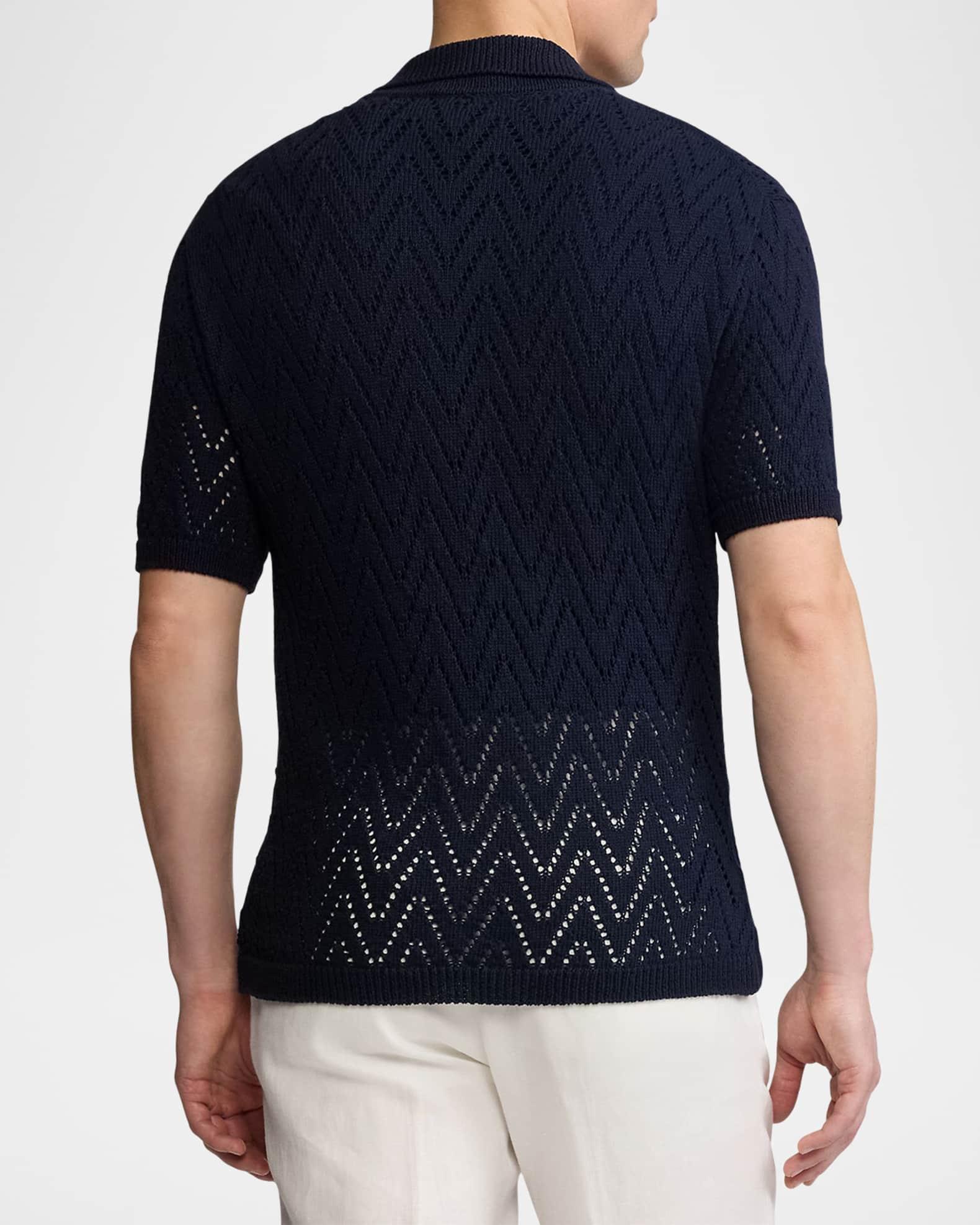 Men's Textured Short-Sleeve Cardigan Product Image