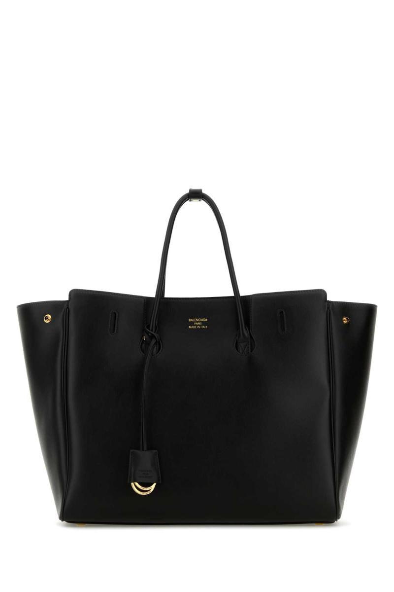 BALENCIAGA Women Black Leather Mini Carry All Hampton Shopping Bag Product Image