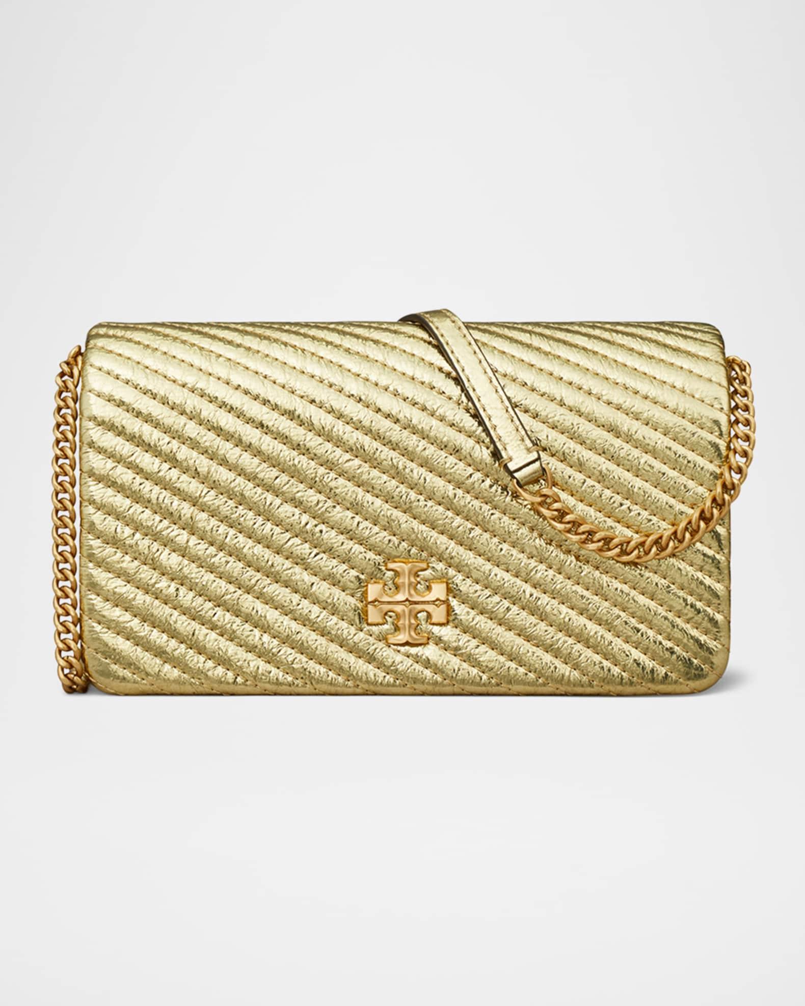 Kira Moto Metallic Quilted Leather Wallet on Chain  Product Image