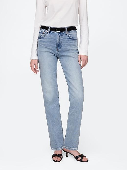 High Rise Studded &apos;90s Straight Jeans Product Image