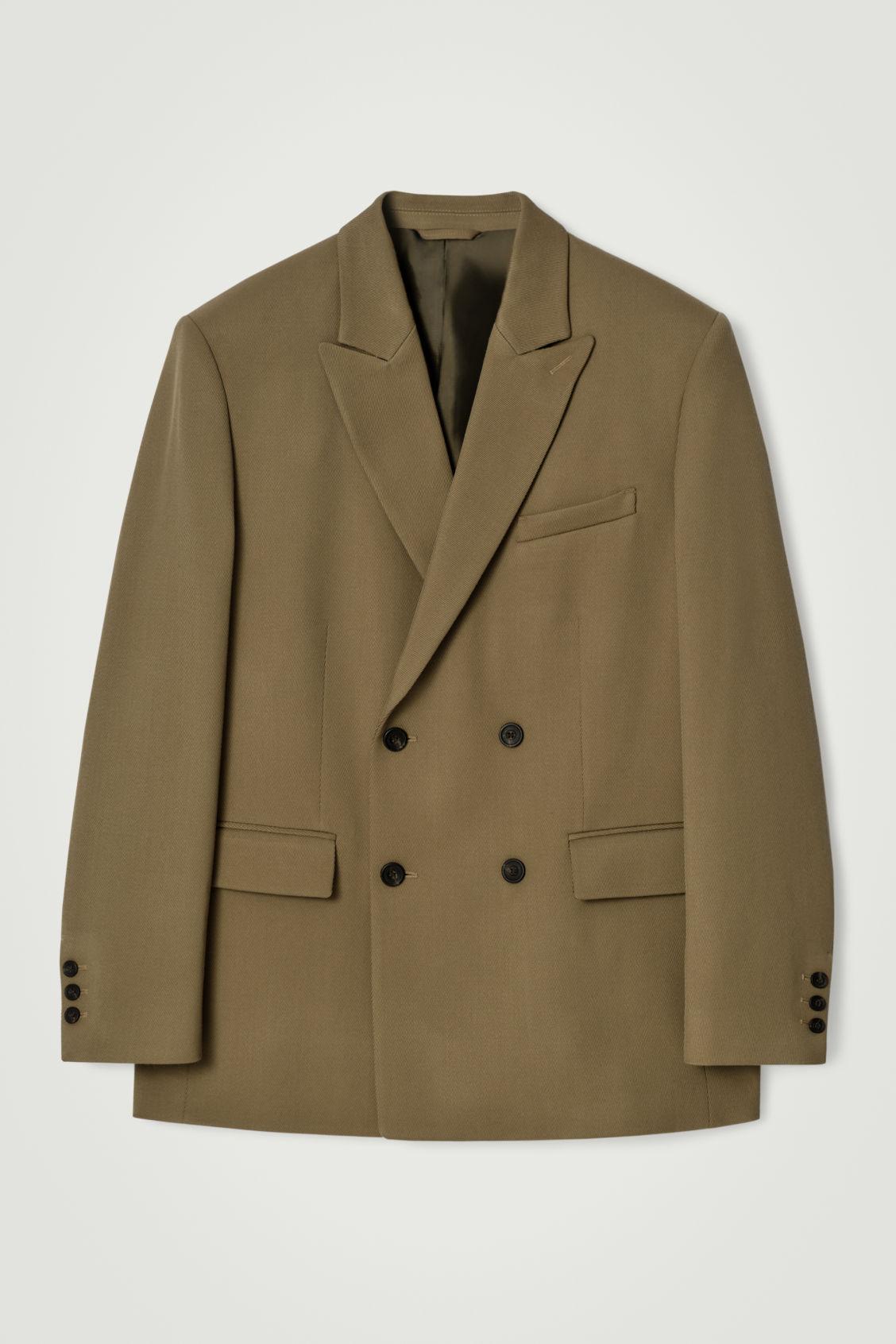 RELAXED DOUBLE-BREASTED WOOL BLAZER Product Image