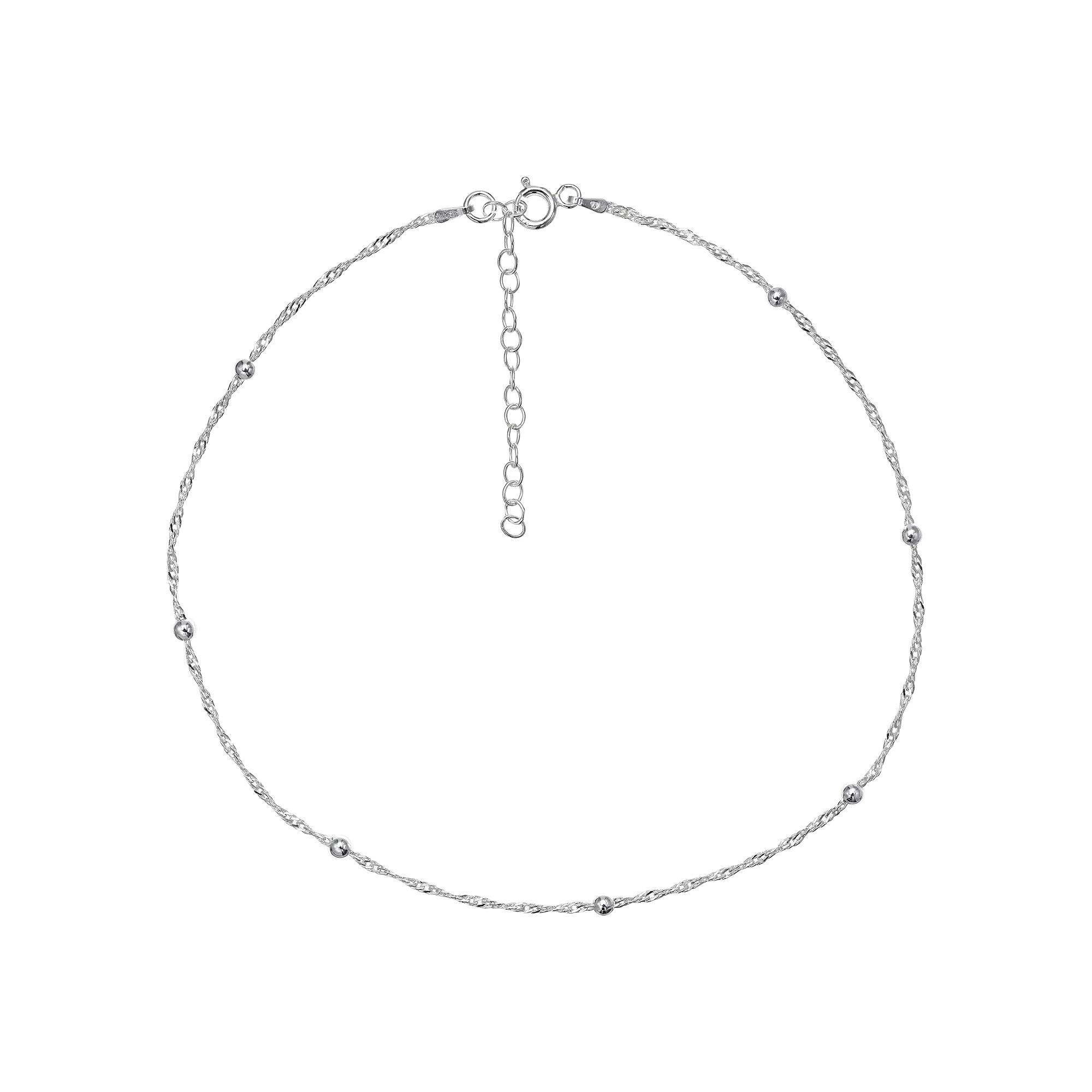 PRIMROSE Sterling Silver Beaded Choker Necklace, Women's, Grey Product Image