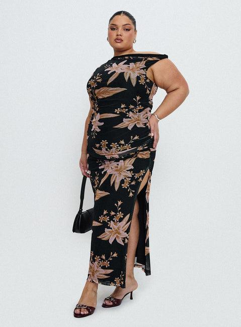 Goldrush Maxi Dress Black Floral Product Image