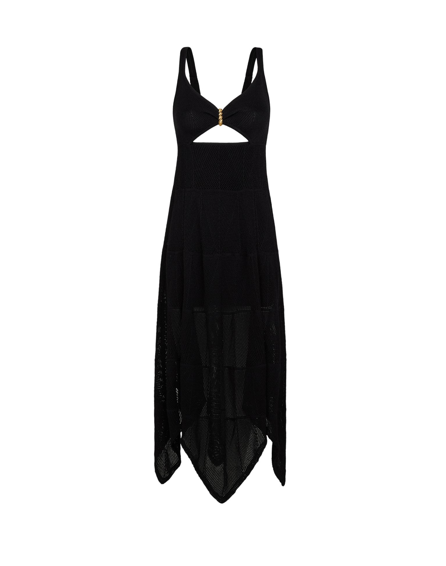 Knit Sabine Handkerchief Dress - Black Product Image