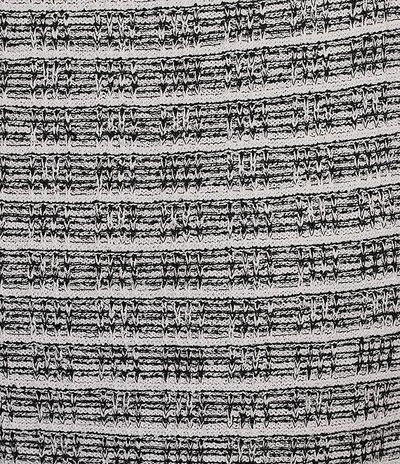 Ming Wang Textured Knit Melange Stripe No-Roll Waist Side Slit Coordinating Maxi Skirt Product Image