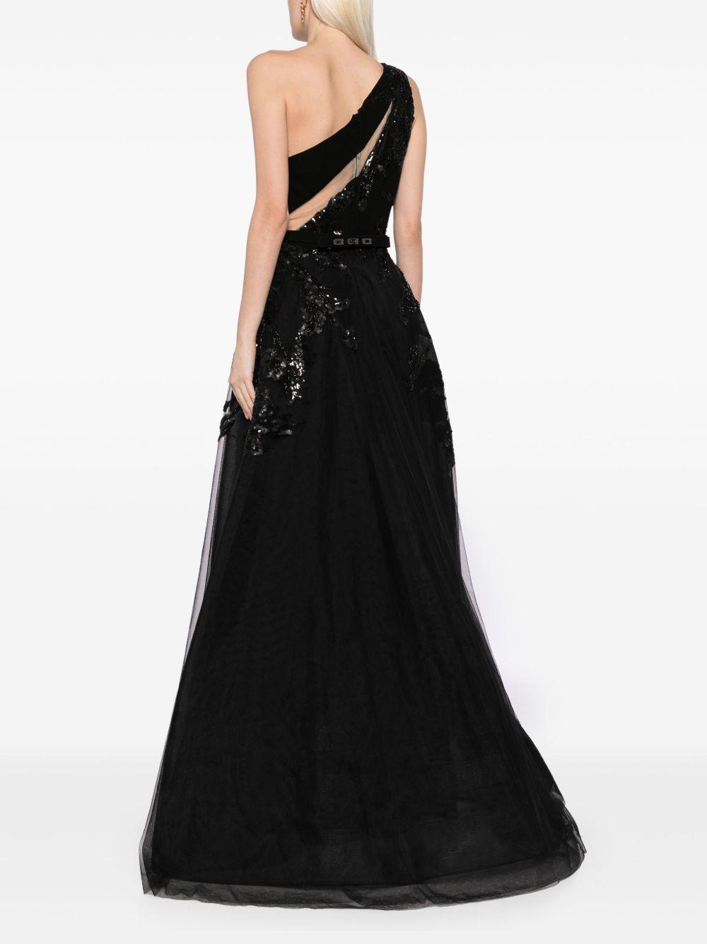 one-shoulder beaded gown Product Image