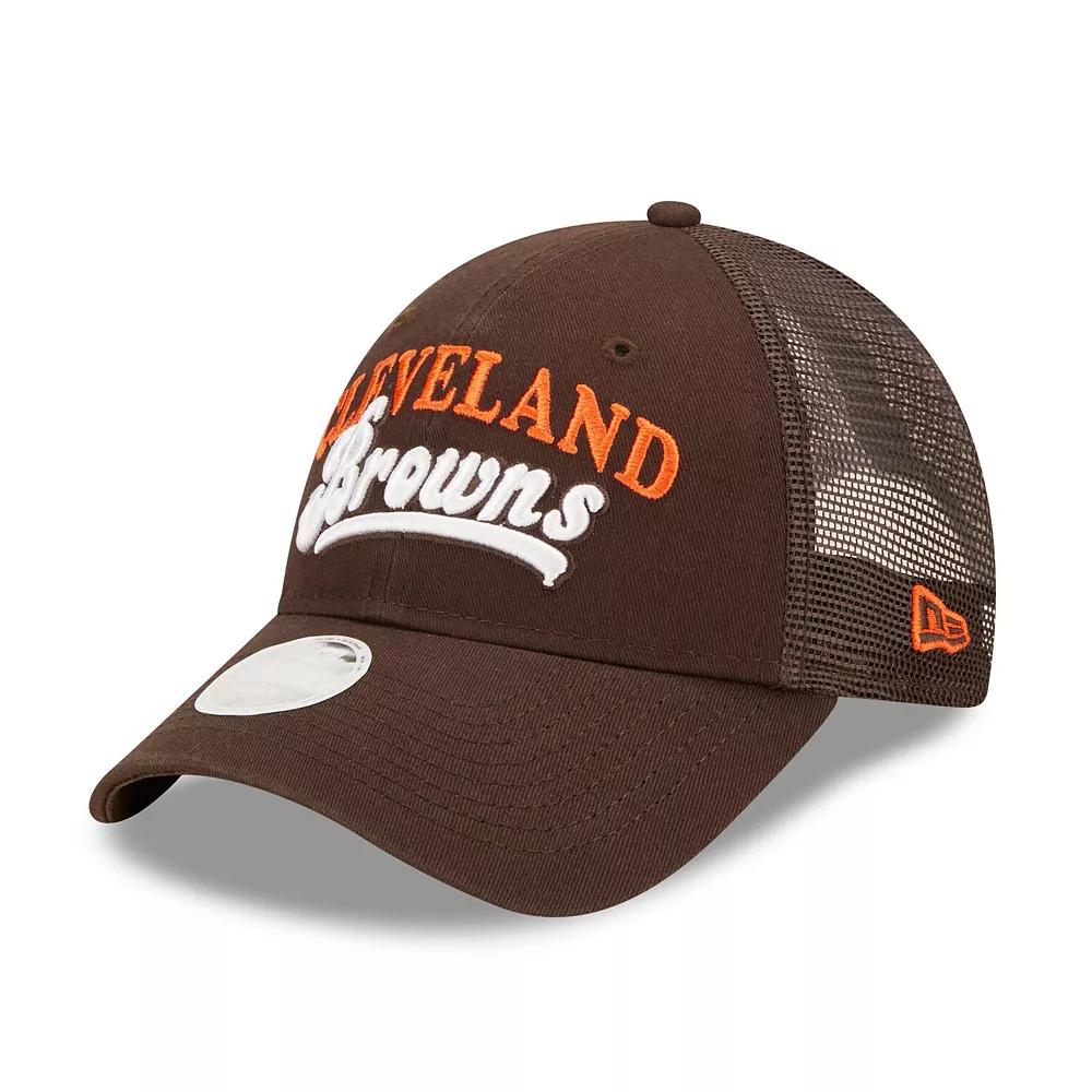 Women's New Era   Brown Cleveland Browns Team Trucker 9FORTY Snapback Hat Product Image
