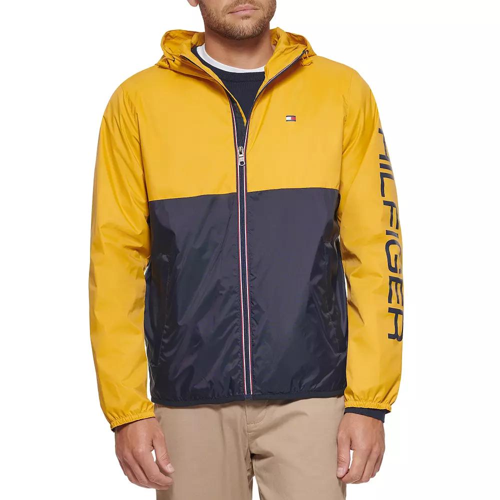 Men's Tommy Hilfiger Hooded Rain Slicker Jacket, Size: XXL, Yellow Product Image