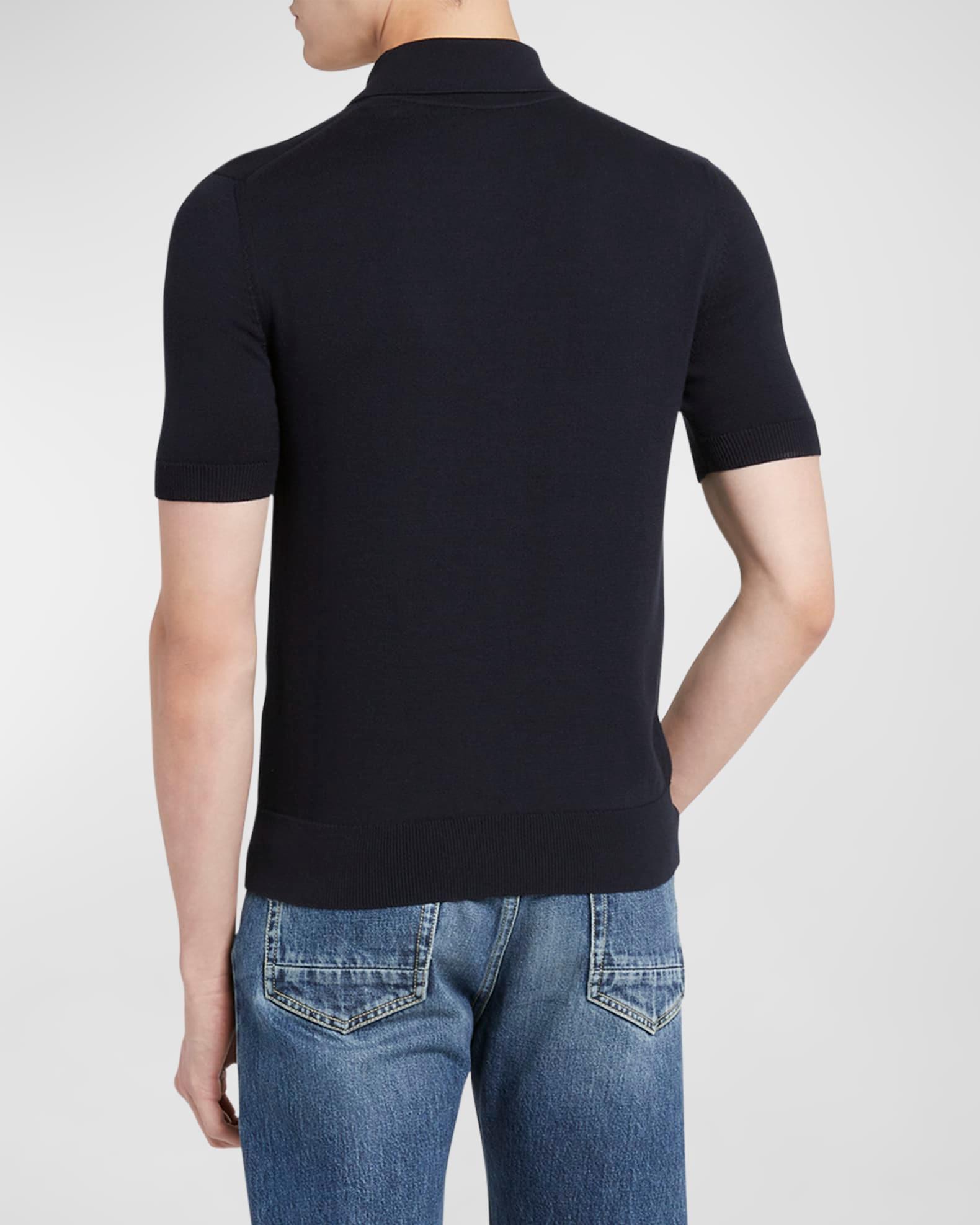 Men's Slit Cotton Polo Shirt Product Image
