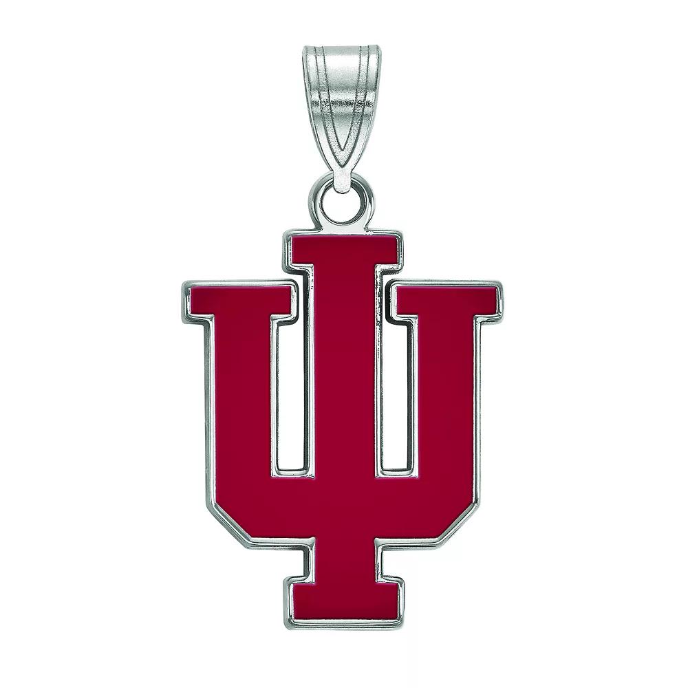LogoArt Indiana Hoosiers Sterling Silver Rhodium Plated Large Enamel Pendant, Women's, Size: 27 mm, Sterling Plated Product Image
