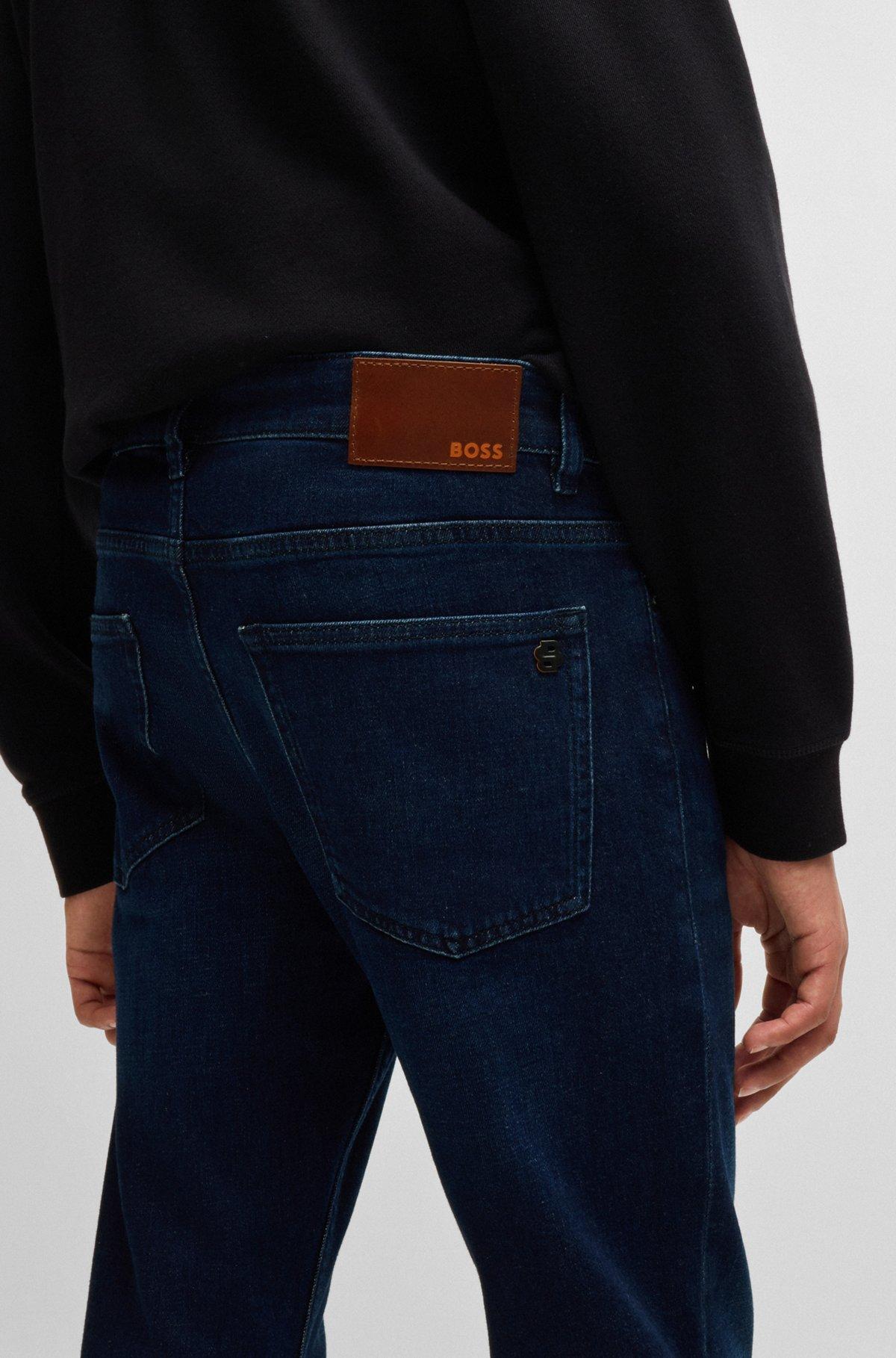 BOSS - Slim-fit jeans in blue comfort-stretch denim - Dark Blue Product Image