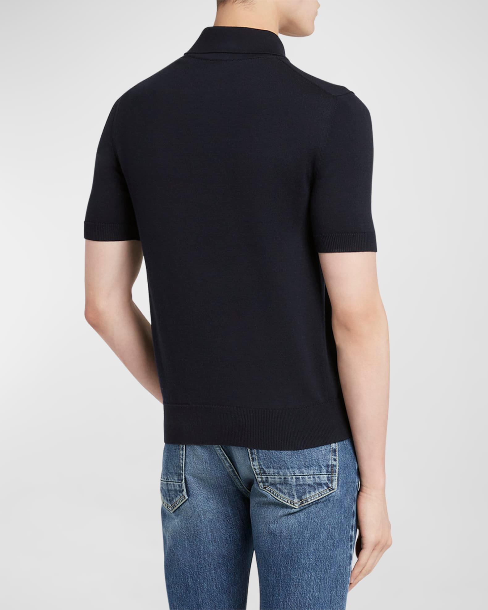 Men's Slit Cotton Polo Shirt Product Image