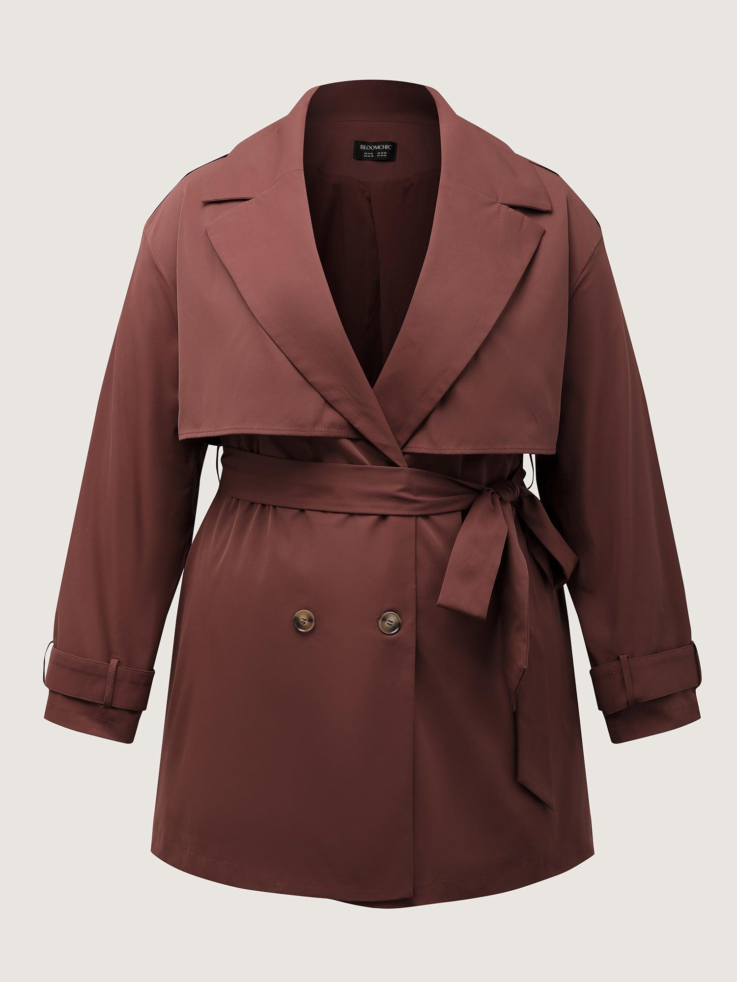 Button Belted Layered Trench Coat Female Product Image