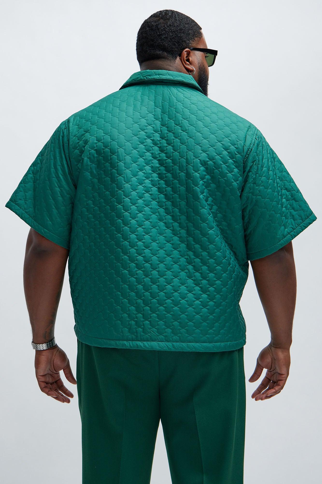 Hudson Quilted Nylon Shirt - Green Product Image