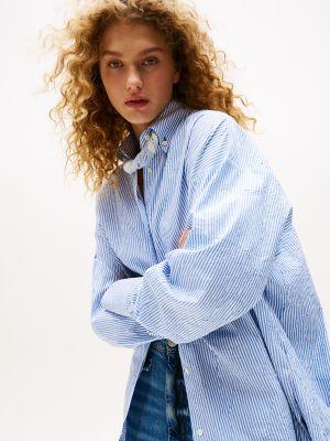 Relaxed Fit Long Button-Up Shirt Product Image