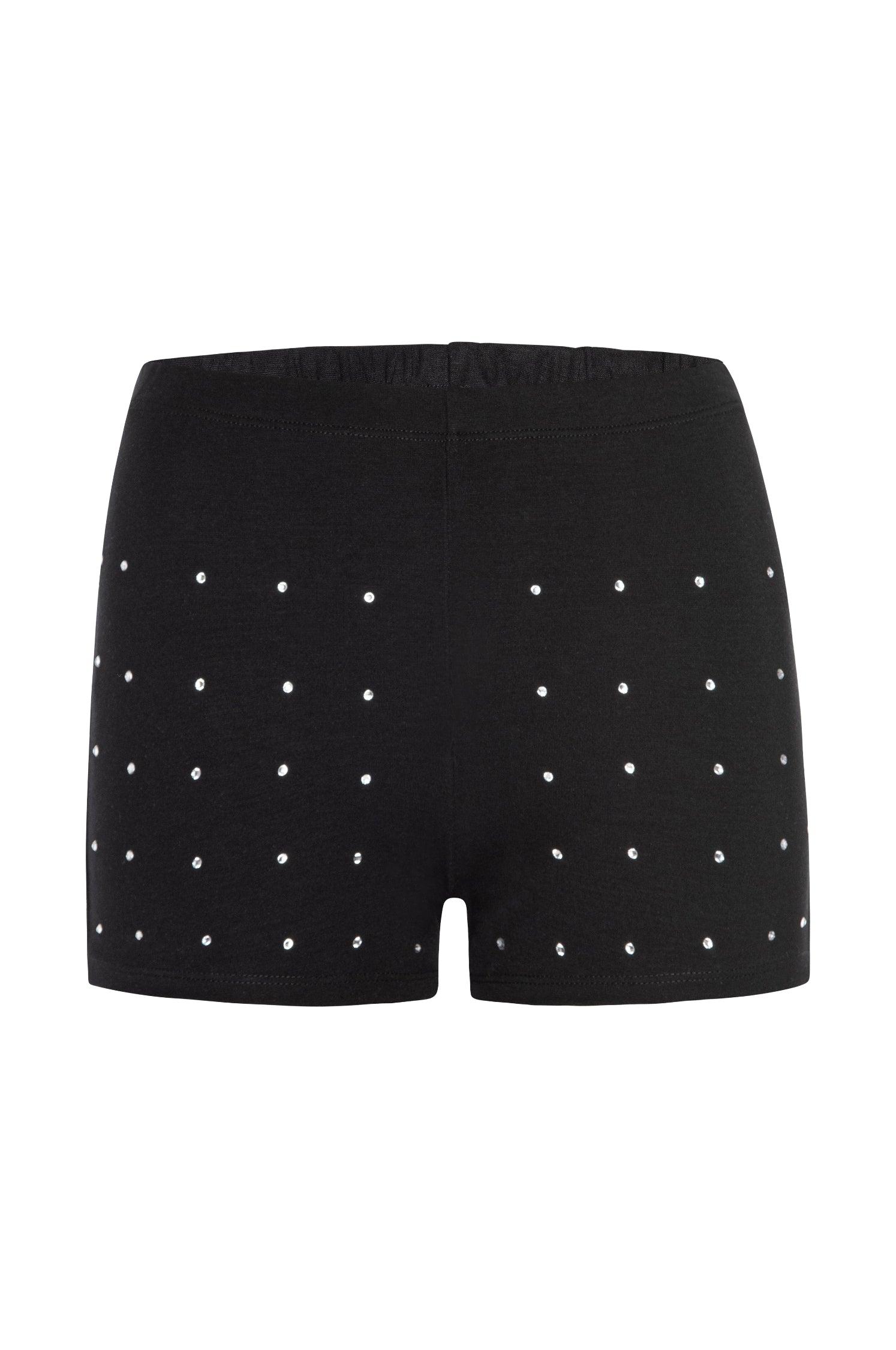 BOOTY SHORT - BLACK RHINESTONE Product Image