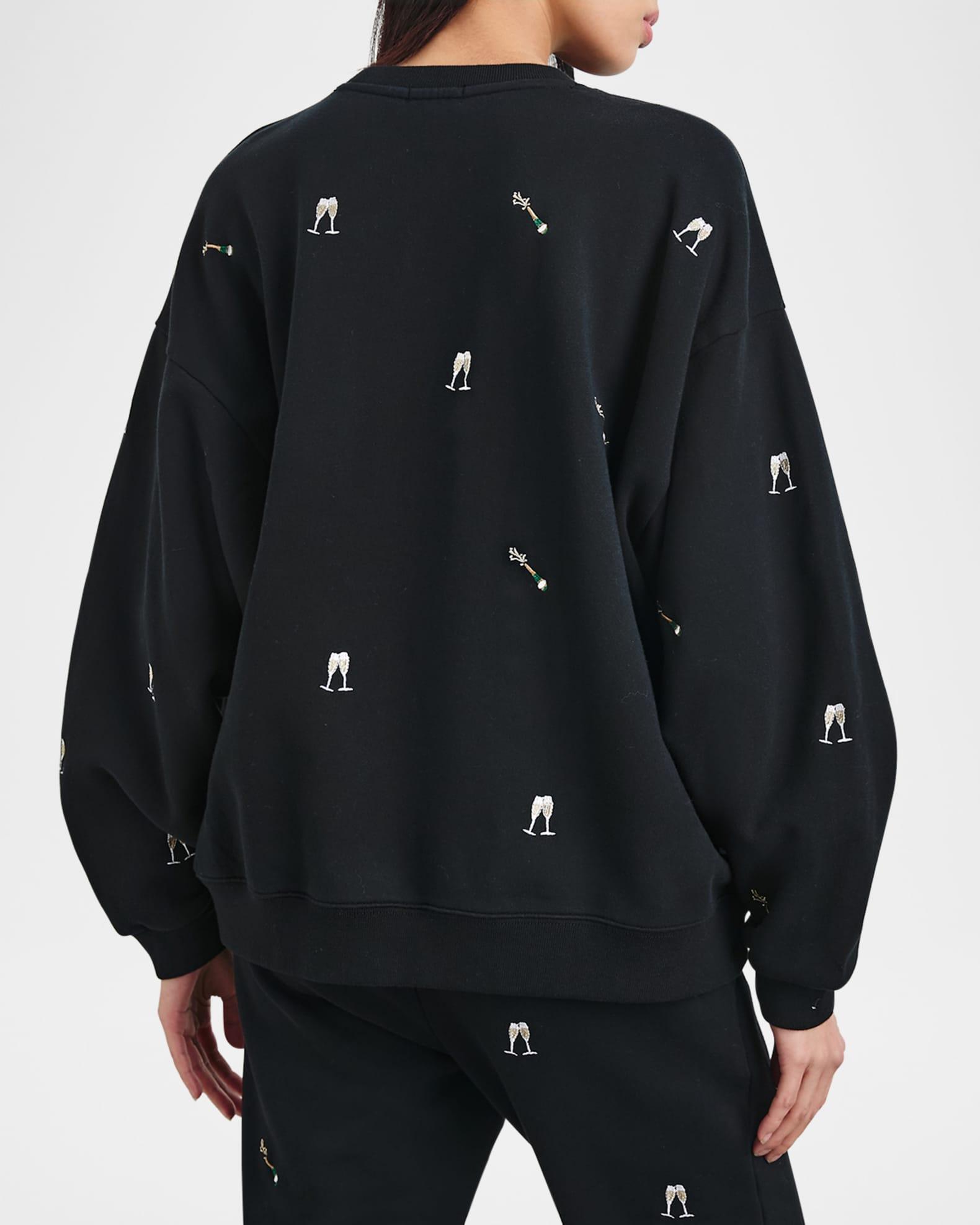 Varsity Champagne Embroidered Sweatshirt Product Image